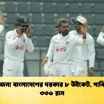 জয়ের জন্য বাংলাদেশের দরকার ৮ উইকেট, পাকিস্তানের ৩৩৬ রান